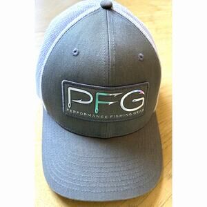 PFG Columbia Hat Performance Fishing Hook Gear Fitted Mesh Back Trucker Cap L/XL